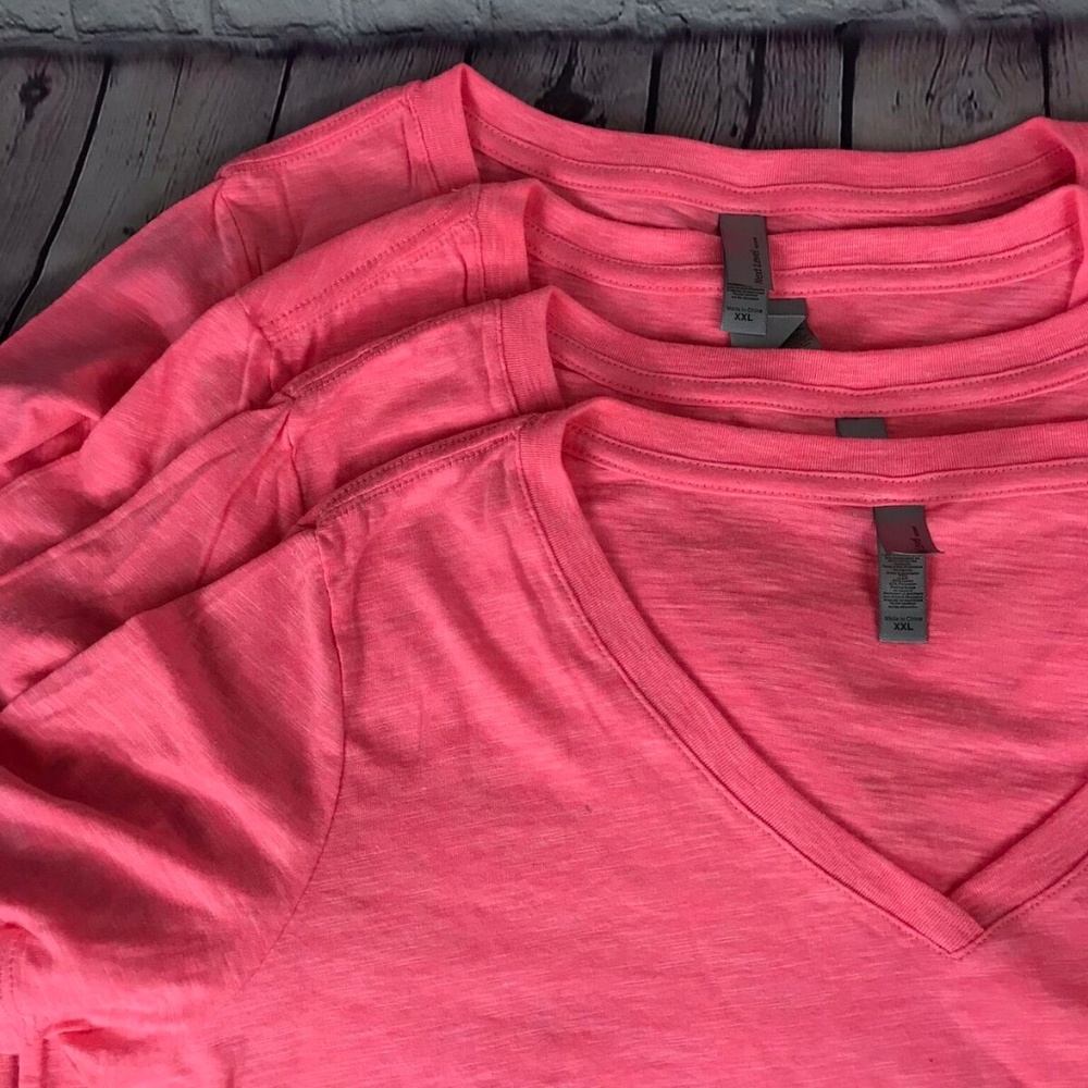 Next Level Pink Top Short Sleeve T Shirt-Set of 4 - Picture 2 of 7